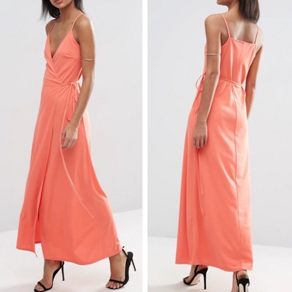 ASOS Dresses & Skirts - ASOS Coral Cami Wrap Dress Sz 6 ::J2